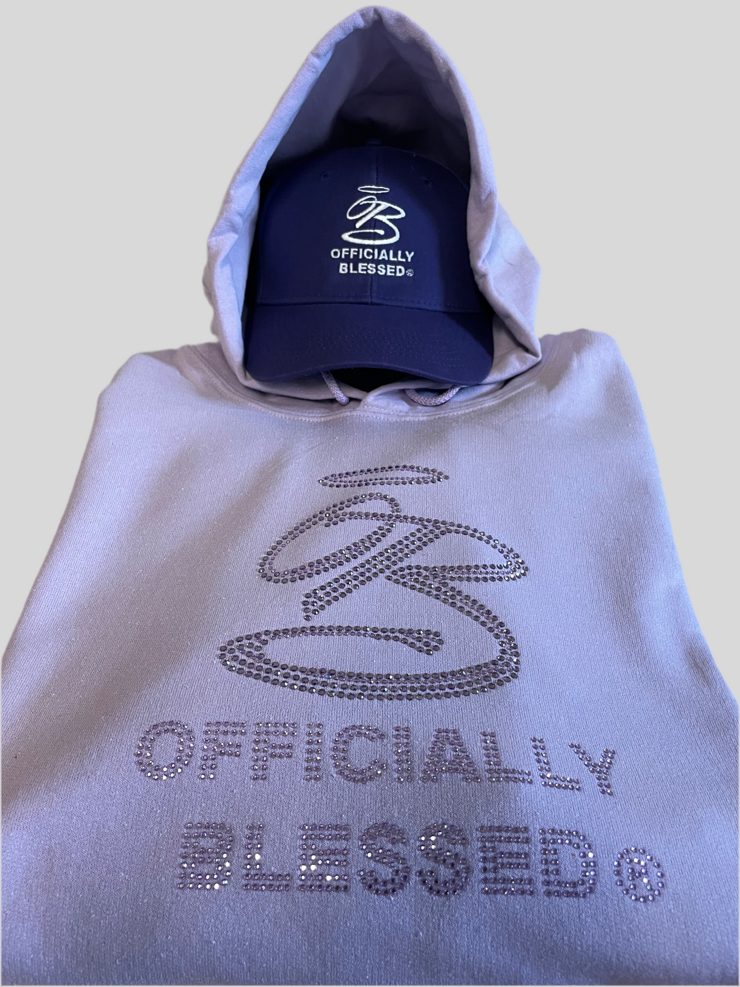 O B Rhinestone Hoodie and Cap bundle